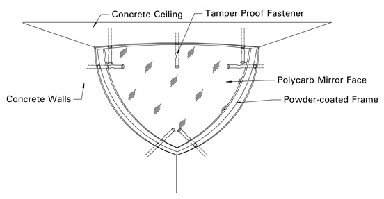 Polycarbonate Quarter Dome Mirror